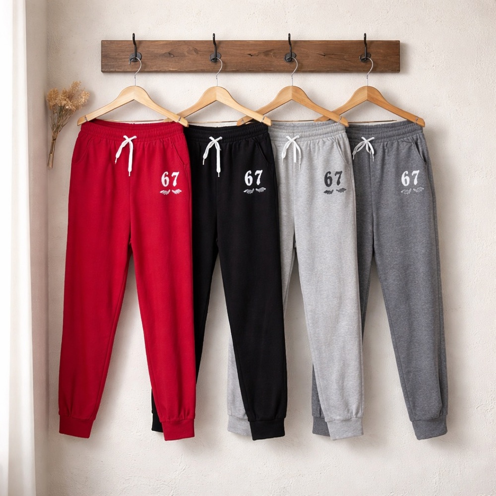 Unisex Kids Jogger Sweatpants Set of 4 Drawstring Elastic Waist Size 7-8Y.